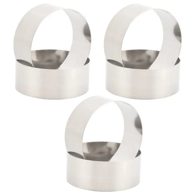 

AT84-6 Pcs Hamburger Bun Rings,Burger Mold,4 Inch Large Ring Molds For Cooking,Cooking Rings For Fried Eggs,Crumpets,Pancakes
