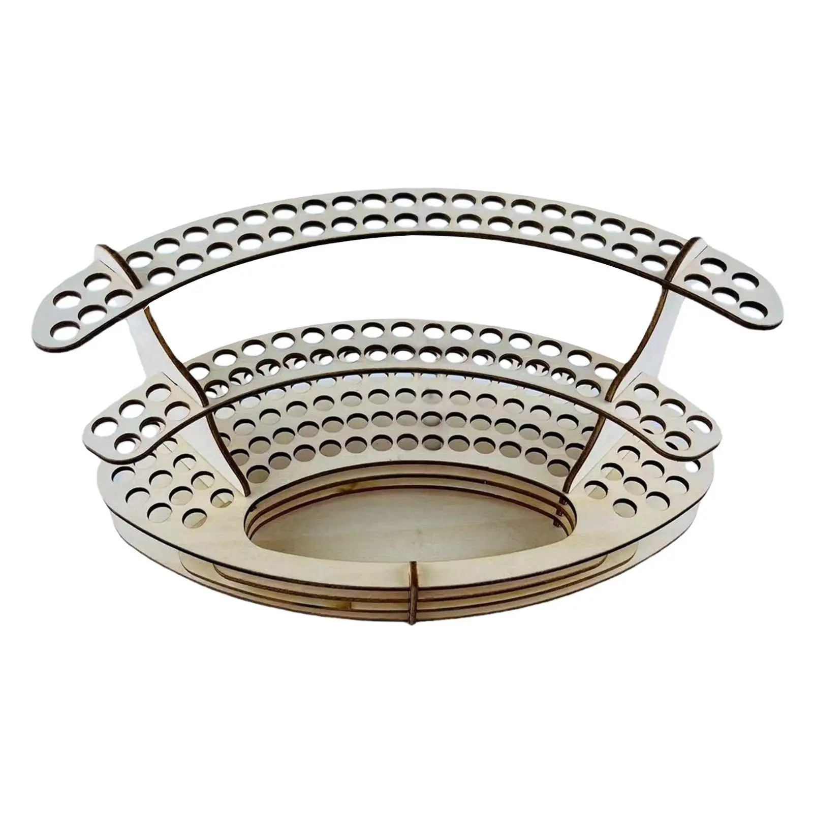 Organizer Rak Kuas Pensil Kayu dengan 140 Lubang DIY, Mudah