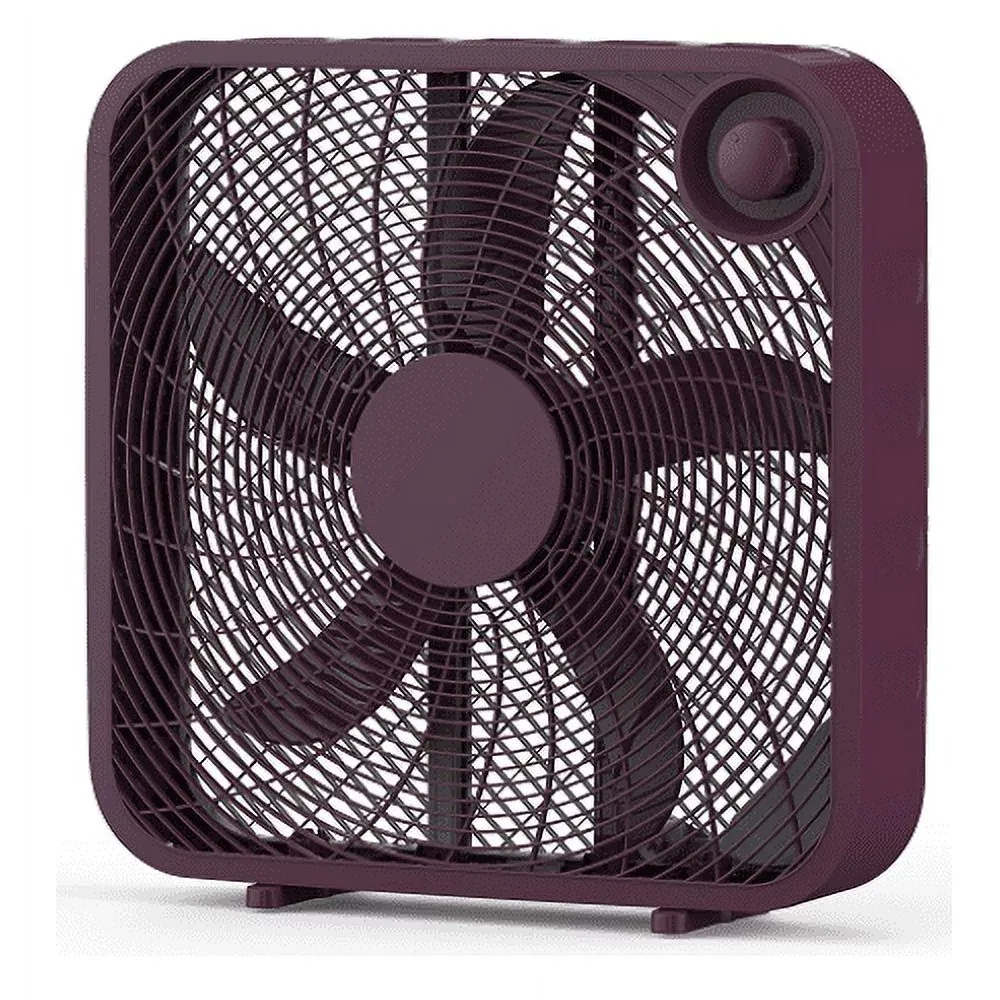 

20" 3-Speed Portable Box Fan, New, Dark Purple