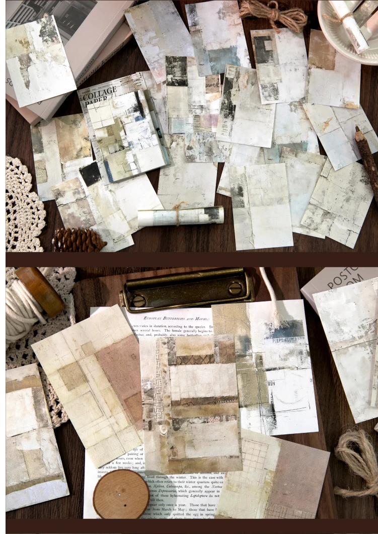 Journal GO 40 Stück Vintage Collage-Materialpapier für Planer Handgemachtes DIY Journaling Tagebuch Album Scrapbooking Hintergrundpapier – Detail 10