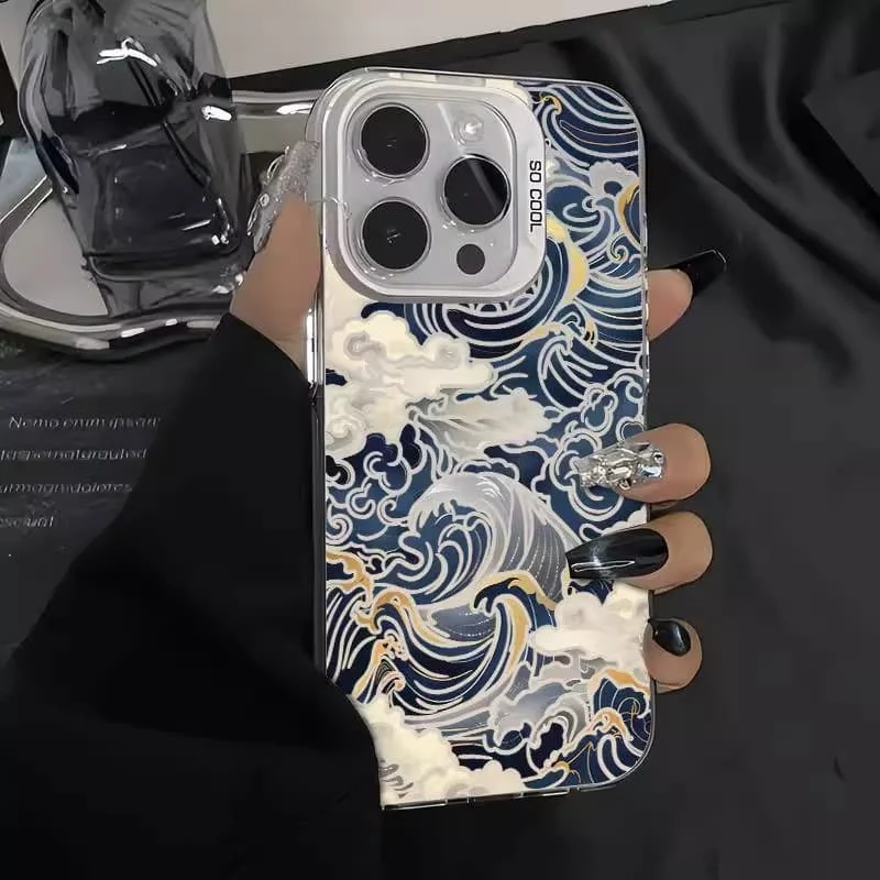 

Ukiyoe Ocean Waves Creative Phone Case For Samsung Galaxy S25 S24 S23 Ultra S22 S21 Plus A16 A56 A15 A55 A54 A53 A36 Matte Cover
