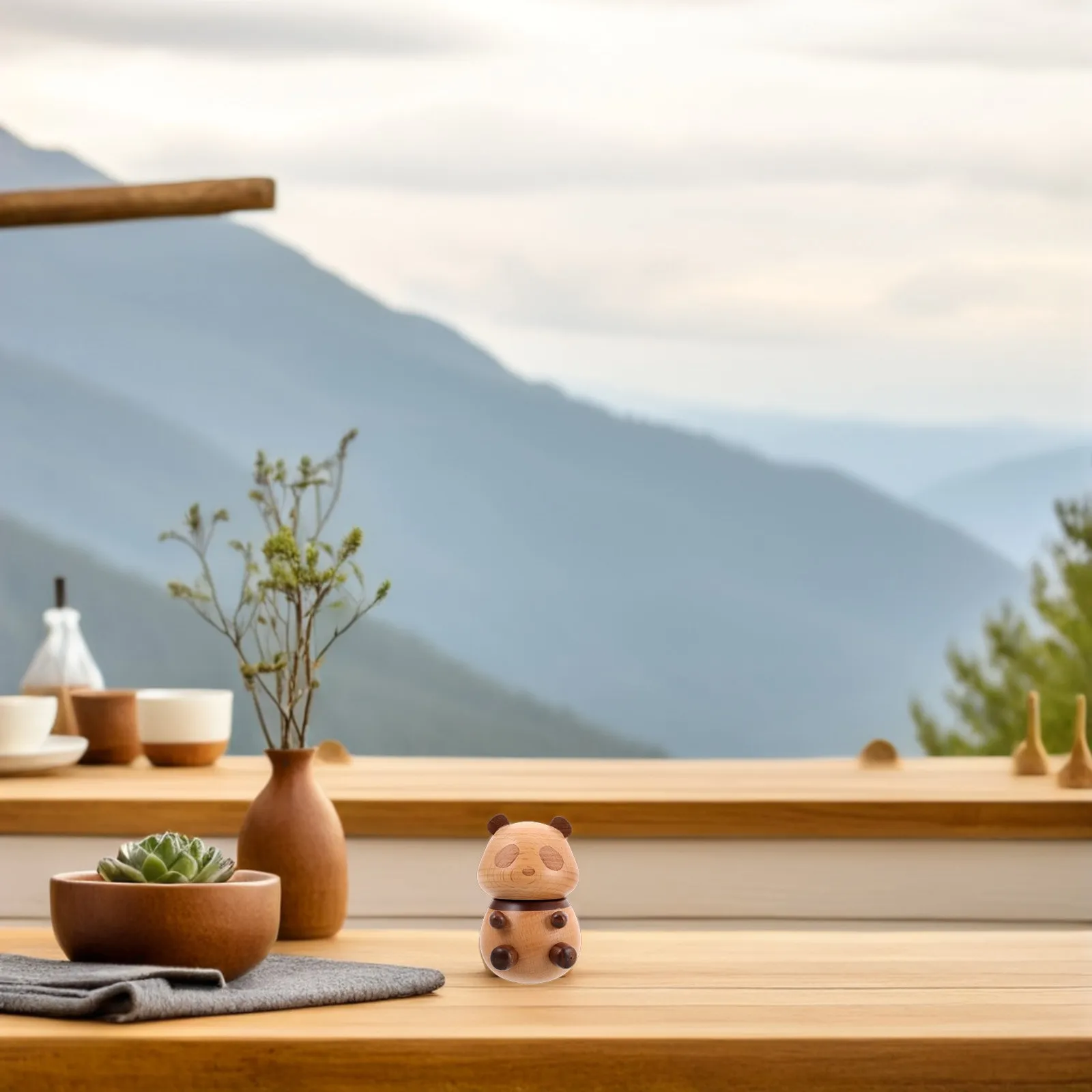 

Деревянный держатель для зубочисток в форме милой панды, большой емкости, для дома, кухни, декора стола, хранения зубочисток