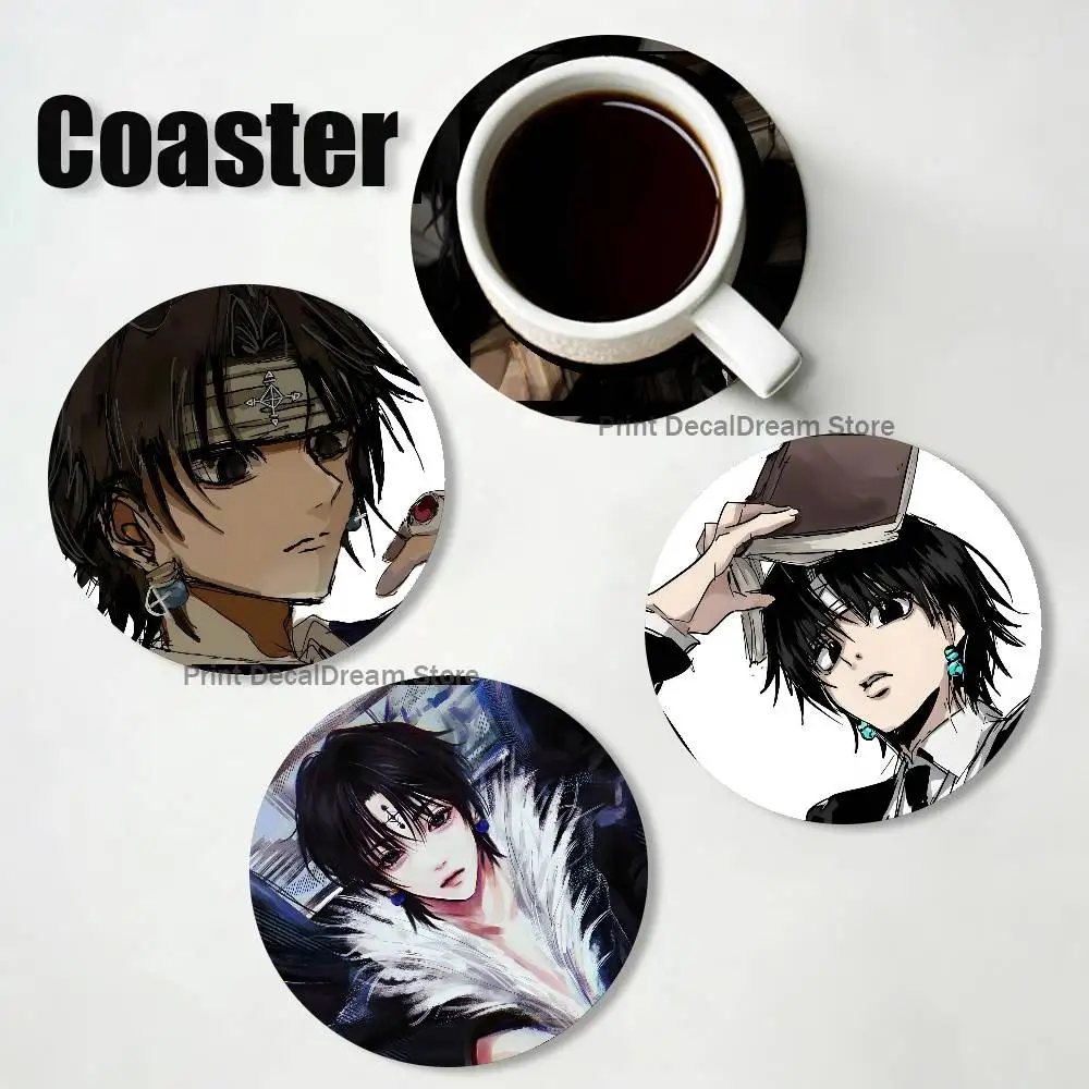 

Anime H-Hunter C-Chrollo 2D Pattern round Wooden Coaster Decorative Coffee Cup for Use in Coffee Shops Bars Wine Beer