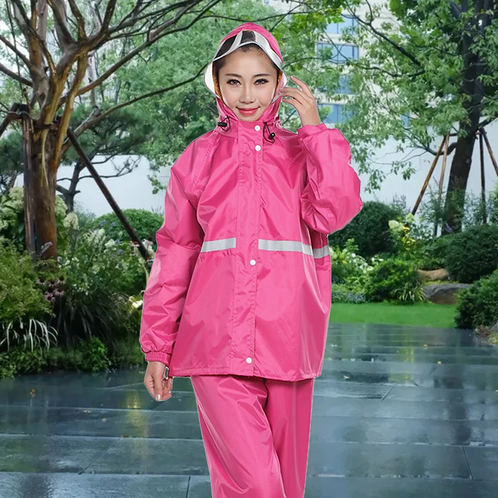 Raincoat and Rainpants Suit Full Body Rainstorm Prevention Electric Bicycle Motorcycle Takeaway Riding Reflective Split Raincoat