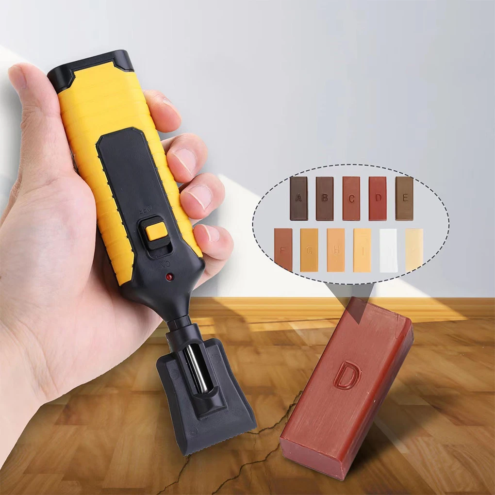 11 Color Wood Vinyl Floor Furniture Repair Kit with Heat Pen for Linoleum Repair Hard Wax Touch Up Marker Cover Scratches Holes