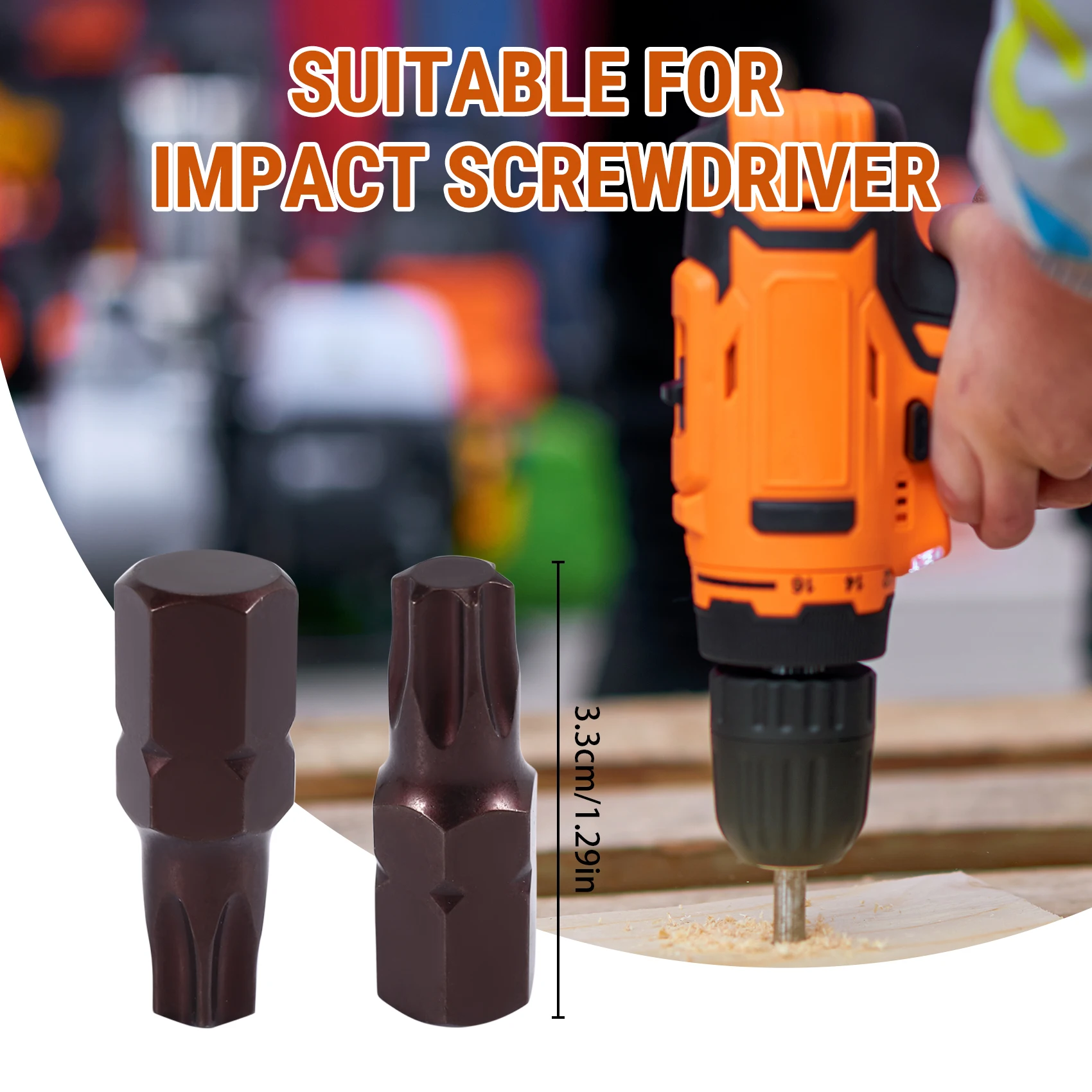 Broppe 7 Peças Pontas de Chave de Fenda Torx T20-55 em Aço S2 com Haste Hexagonal de 10mm para Parafusadeira de Impacto T20/T25/T30/T40/T45/T50/T55-N37R