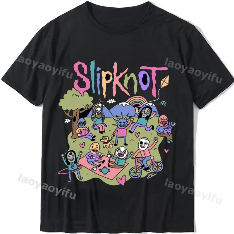 Rock Band -Slipknots- Shirts Women Men Women Funny Heavy Mental Band T-shirt Cartoon Hipster Novelty Trend Streetwear Harajuku