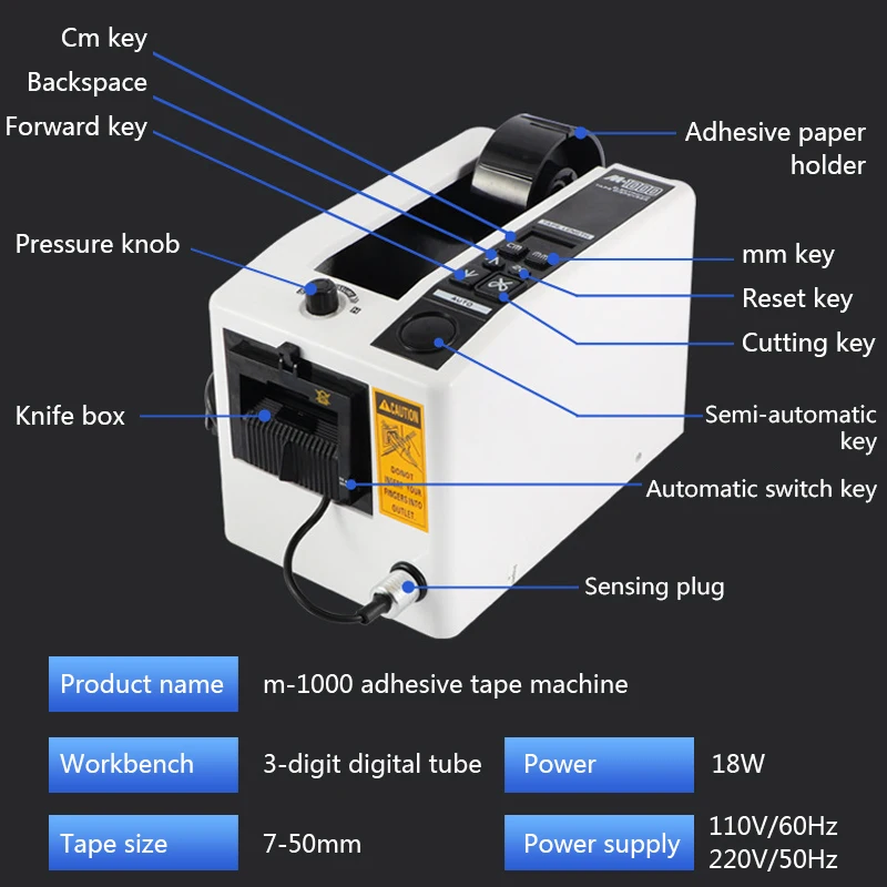 Imagem -02 - Máquina de Corte Automática Elétrica da Fita Distribuidor da Fita Esparadrapo Cortando Embalando 110v 220v