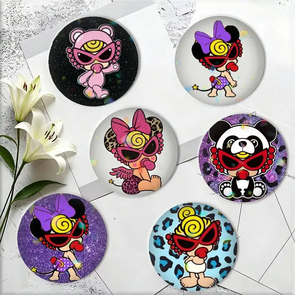 

Hysteric-C M-Mini logo 25 32 44 58 75mm Badges Personalized Round Brooches Pins Accessory Gift