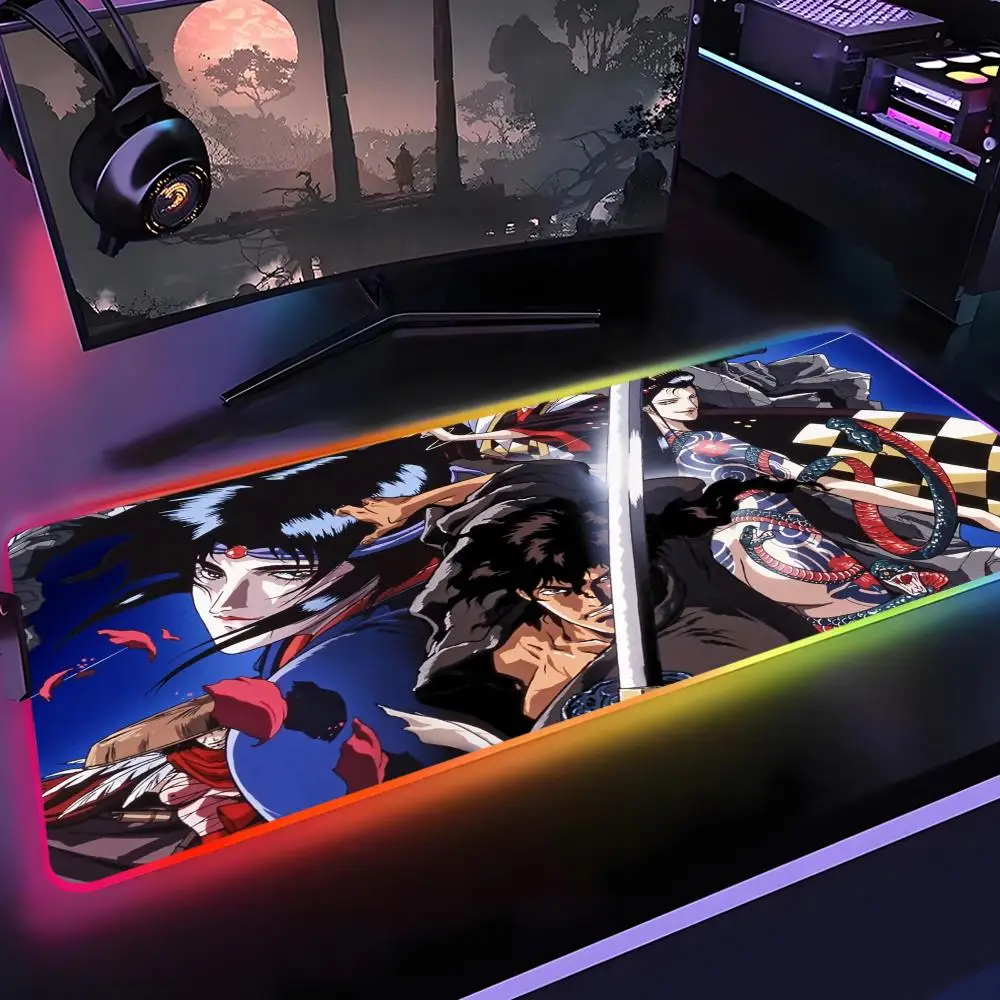 

Ninja Scroll Mouse Pad Gamer Rgb Desk Mat Back Light Led Mousepad Setup Gaming Accessories Deskmat Big Mousepad Backlight