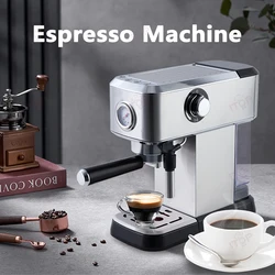 ITOP-cafetera semiautomática CM08, 15bar, bomba ULKA, máquina de café Espresso con sistema termostático, uso doméstico, 220V, 110V