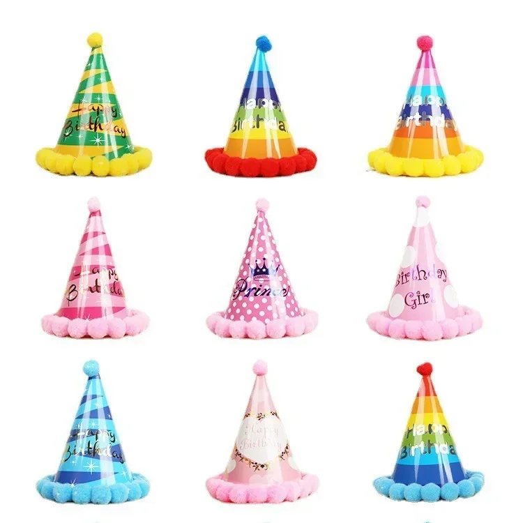 1 Set of 12 Pcs Blowing Out Birthday Party Hat Children\'s&Girls Funny Baby Cake Decoration Scene Decoration Supplies Birthday