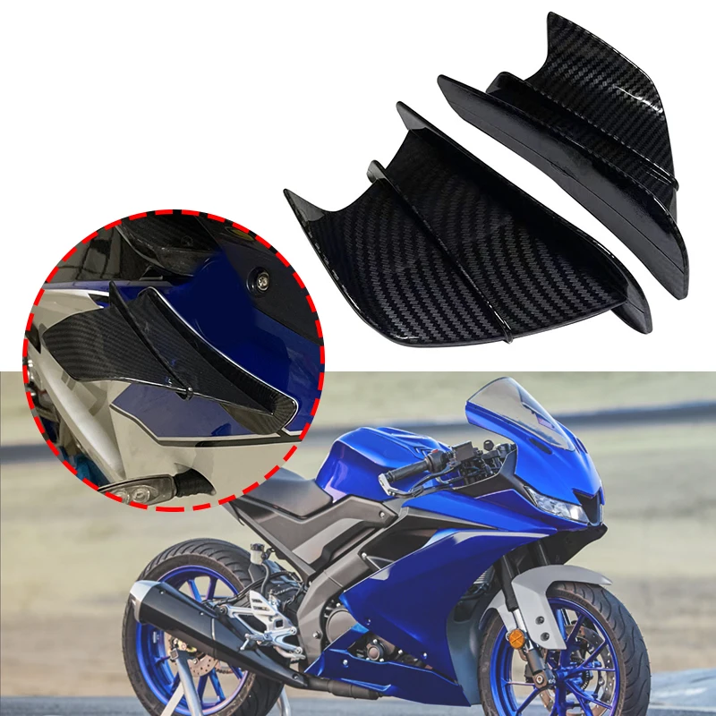 For Yamaha YZF R1 R1M R7 R6 R3 R125 FZ6R TZR50 FZ1 Fazer 8 Motorcycle Side Winglet Aerodynamic Wing Deflector YZF-R1 YZF-R125