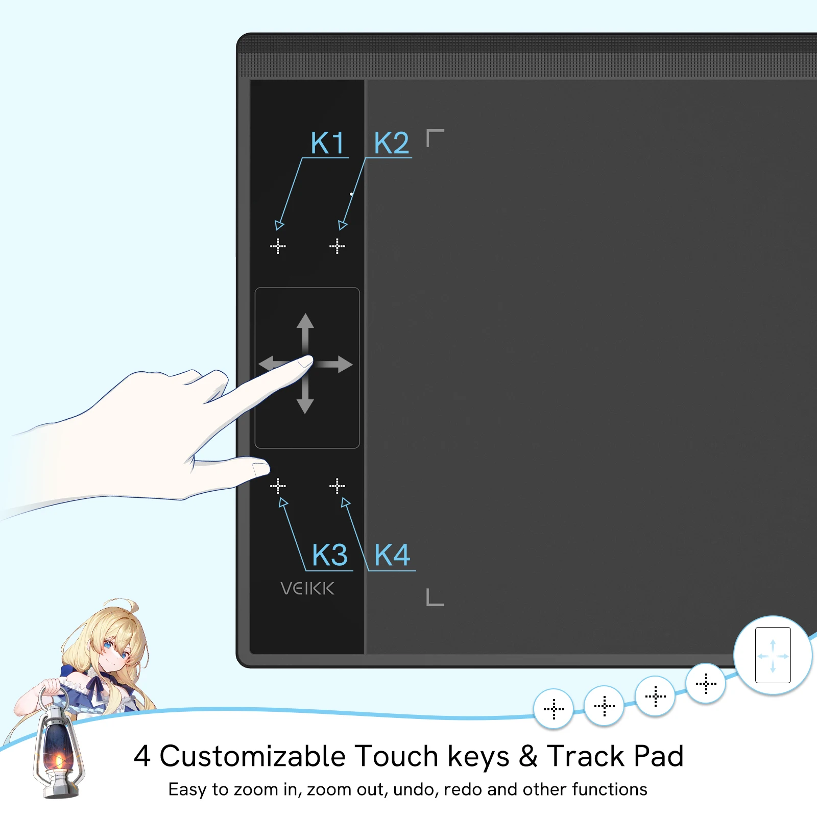 Imagem -03 - Veikk-tablet de Desenho com Função Tilt Tablet Gráfico Caneta A30 Teclas Touchpad 8192 Níveis 10x6 Compatível com Android Mac wi