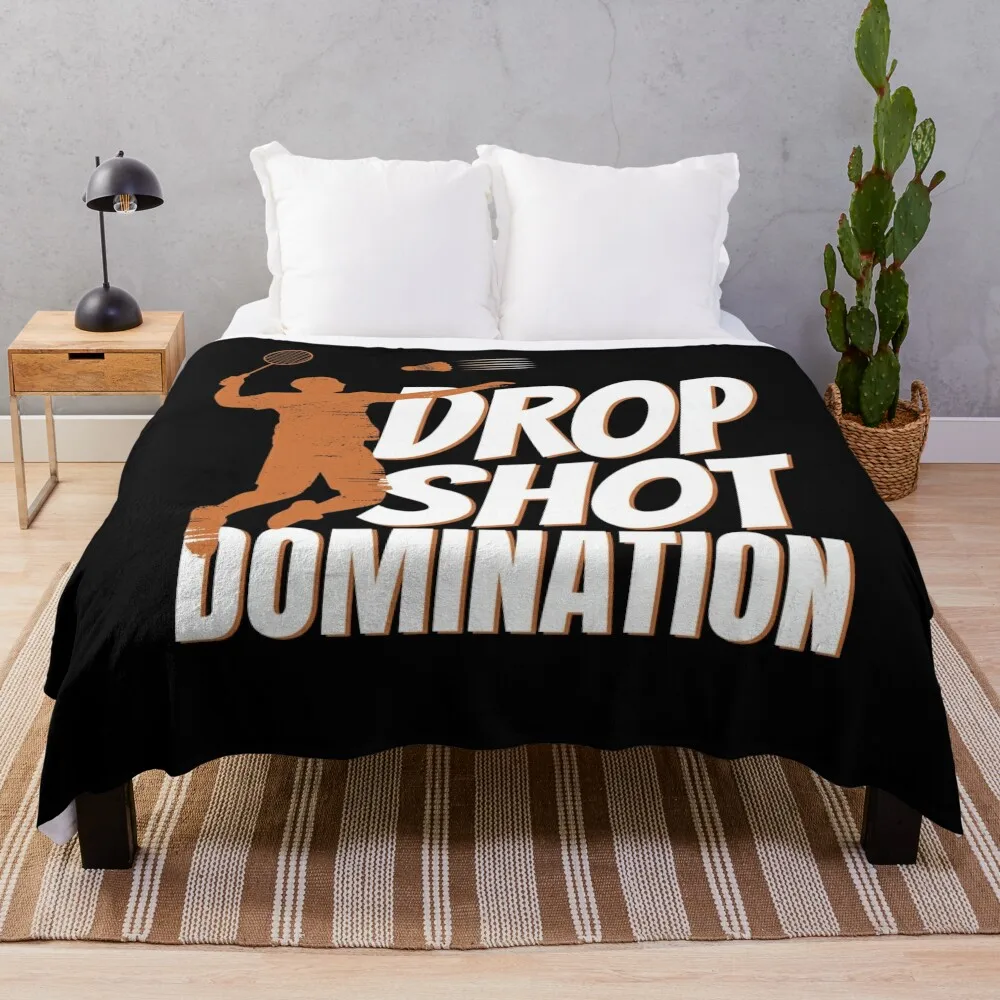 Drop Shot Domination Badminton Player Throw Blanket Luxury Weighted Flannels valentine gift ideas Blankets