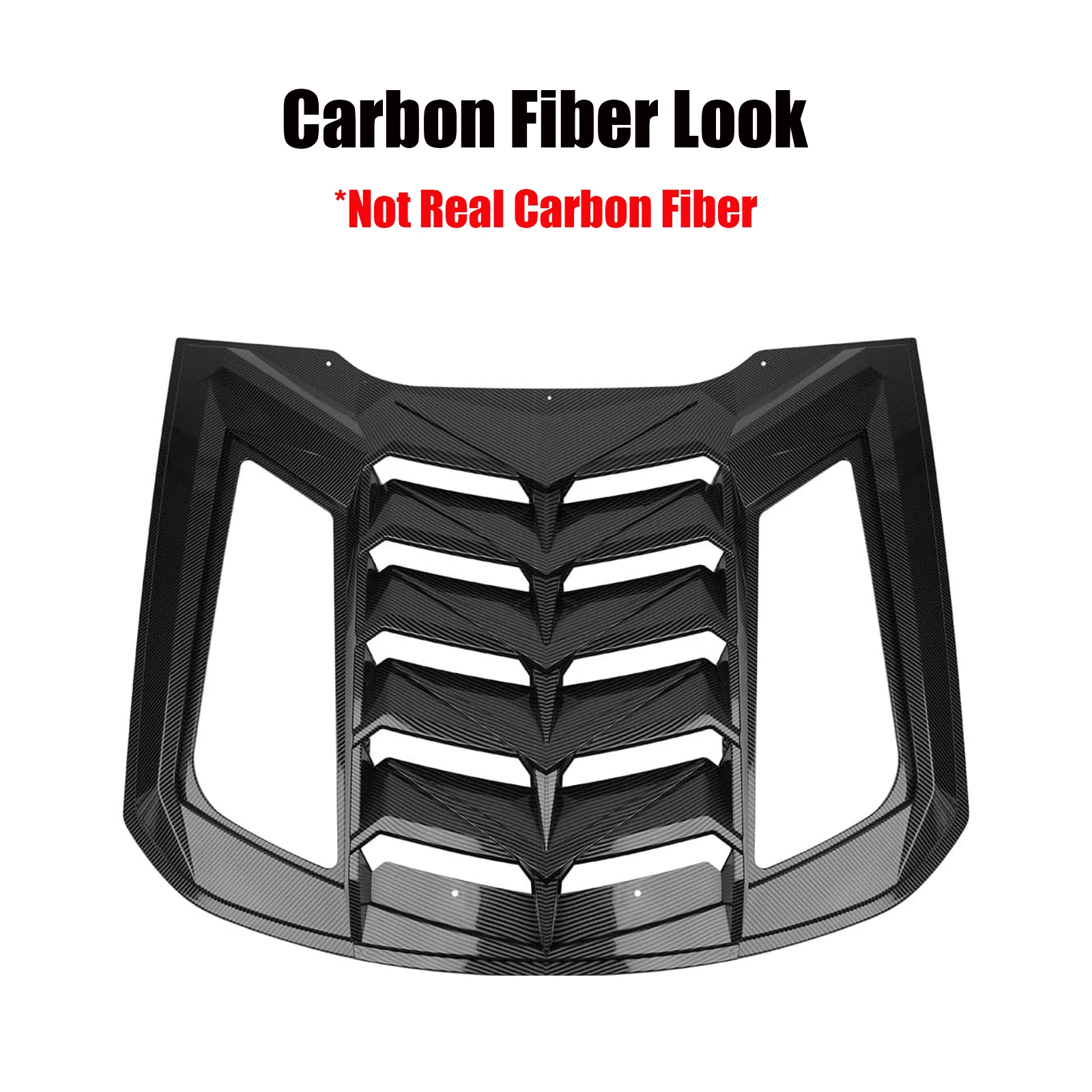 Rear Window Louvers Windshield Scoops Grill Shutter For Ford Mustang GT EcoBoost Coupe 2024 2025 Carbon Fiber Matte Glossy Black