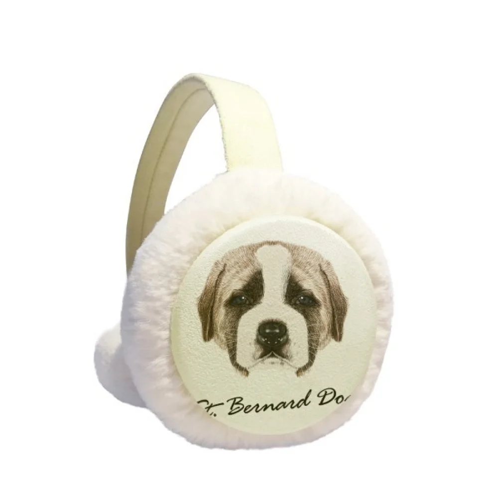 

Brown Cute St.Bernard Dog Pet Animal Winter Ear Warmer Cable Knit Furry Fleece Earmuff Outdoor