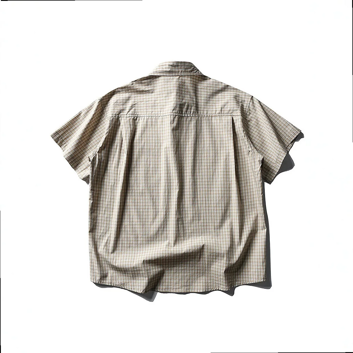 Men's Retro Patchwork Plaid Short Sleeve Shirt Summer Casual Turn Down Collar Button Up Top