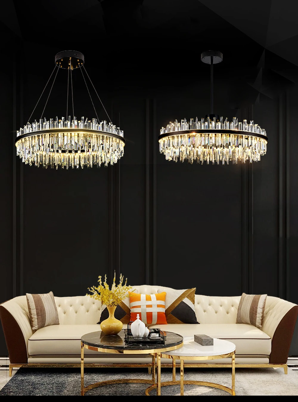Dimmable LED Crystal Series Gold Black