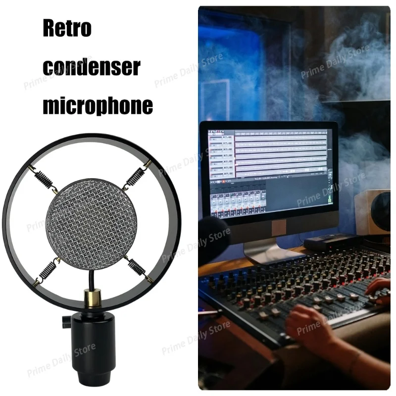 Vintage‑Style Classic Microphone Prop, Retro Stage Decor Model for Video Shooting and Recording Scene Display