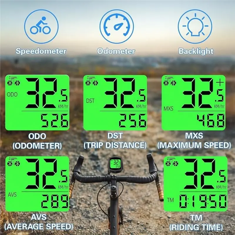 Superior-Automatic Wake-Up Wireless Bike Computer And Bicycle Odometer With MPH KM/H Speedometer Cycling Tracker Speed