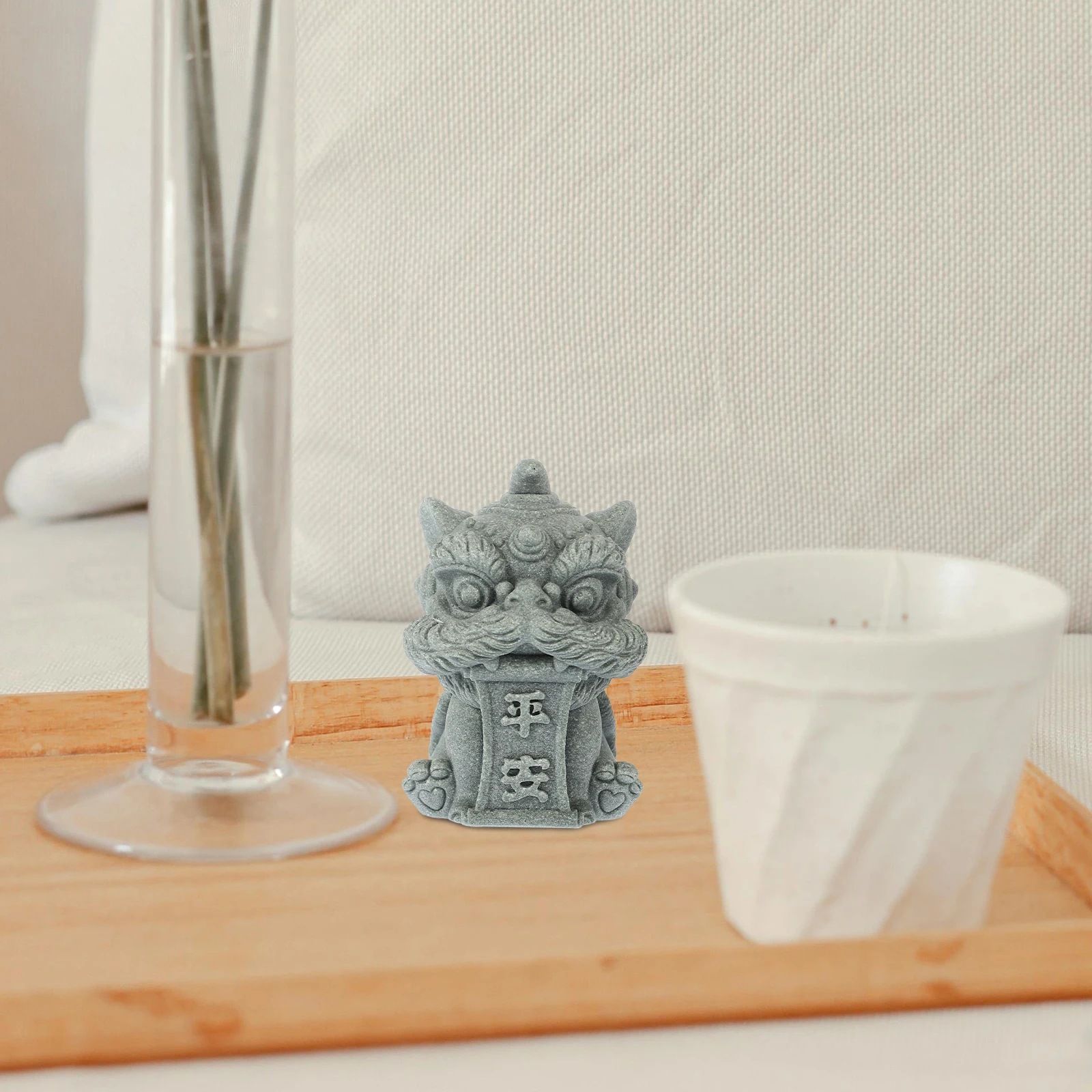 

Exquisite Chinese Statue Resin Craft Miniature Vintage Lion Ornament Tea Pet Decor Desktop Cabinet Lion Animal Statue Indoor