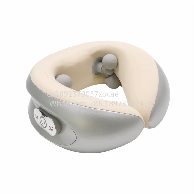U-Shaped Electric Massage Pillow With Voice Command - Silent Hot Compress Deep Grasping Kneading Neck Massager