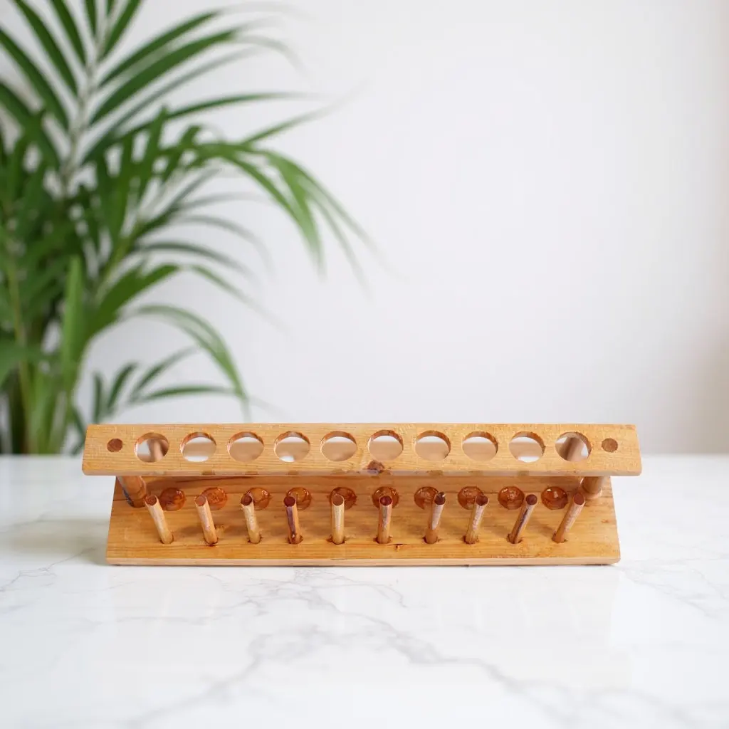 Wooden Test Tube Rack For Laboratory School Supplies Lightweight Corrosion Resistant Holder Stand Drain Organizer