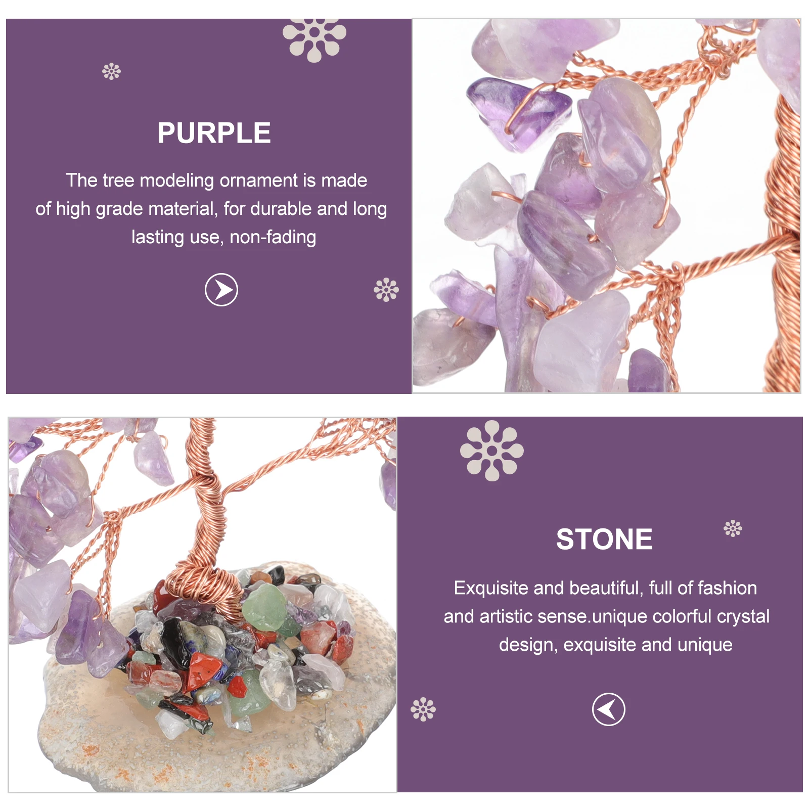 

Crystal Tree Ornament Non-Fading Colorful Healing Crystals Unique Desktop Decor Home Decoration Art Decoration