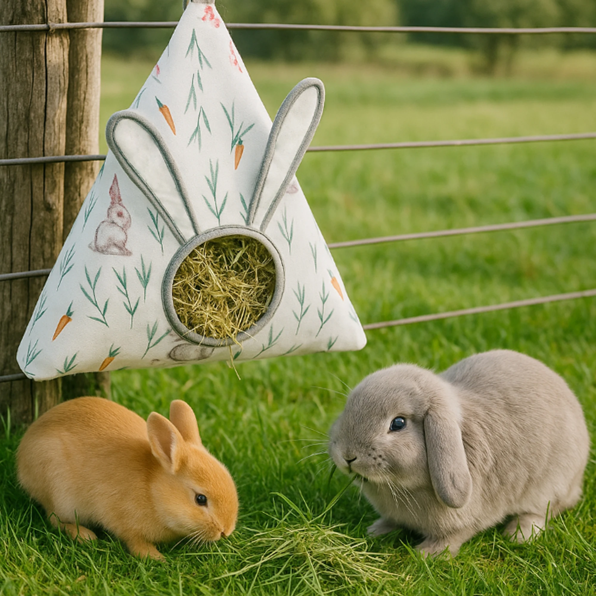 Hamster feeding bag, rabbit hay bag, cage can hang single hole Totoro, Dutch pig, food bag, small pet supplies