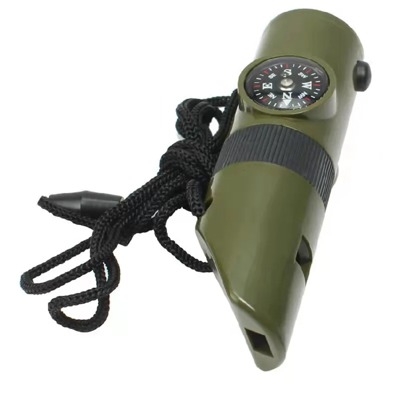 7 In 1 Outdoor Whistle Compass Camping Outdoor Survival Tools Emergency Whistle Loud Whistle