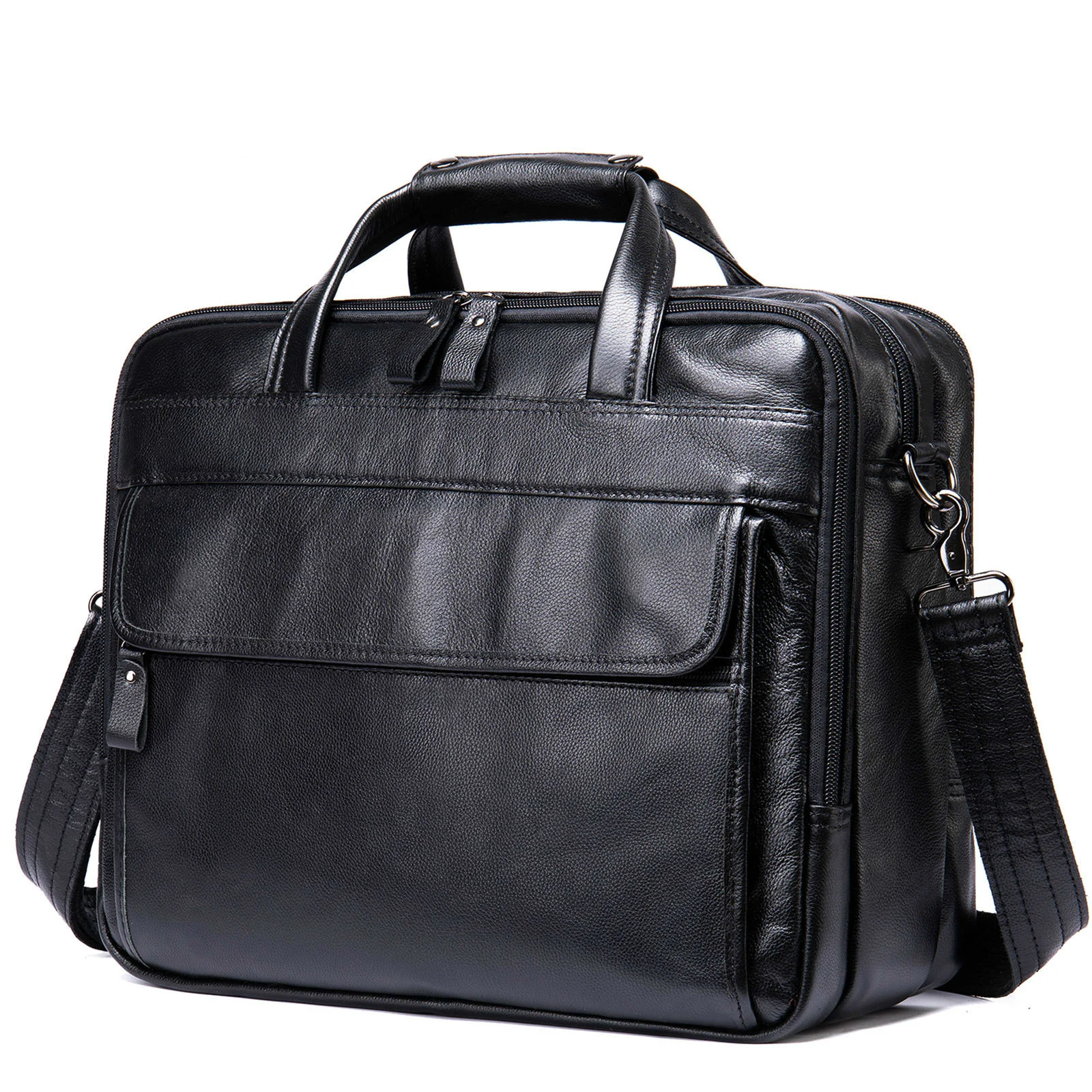 

Natural Cowskin Hot Men's Briefcase Genuine Leather Business 15 Inch Laptop Computer File Bag Shoulder Messenger Bags