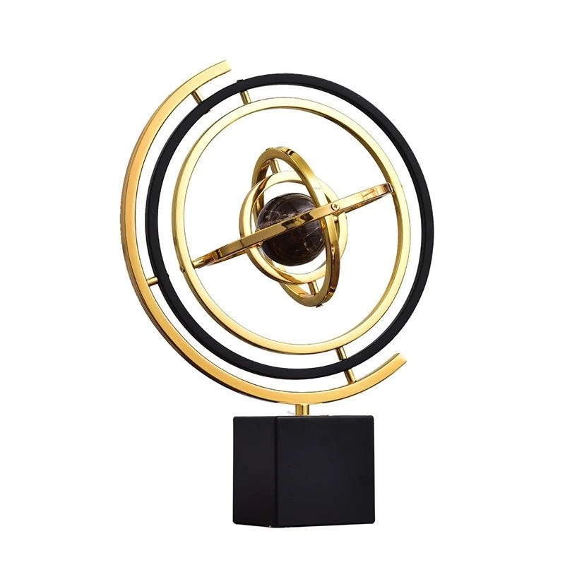 Nordic Metal Geometric Globe Crafts Living Room Office Decoration Round Rotating Luxury Modern Home Accessories