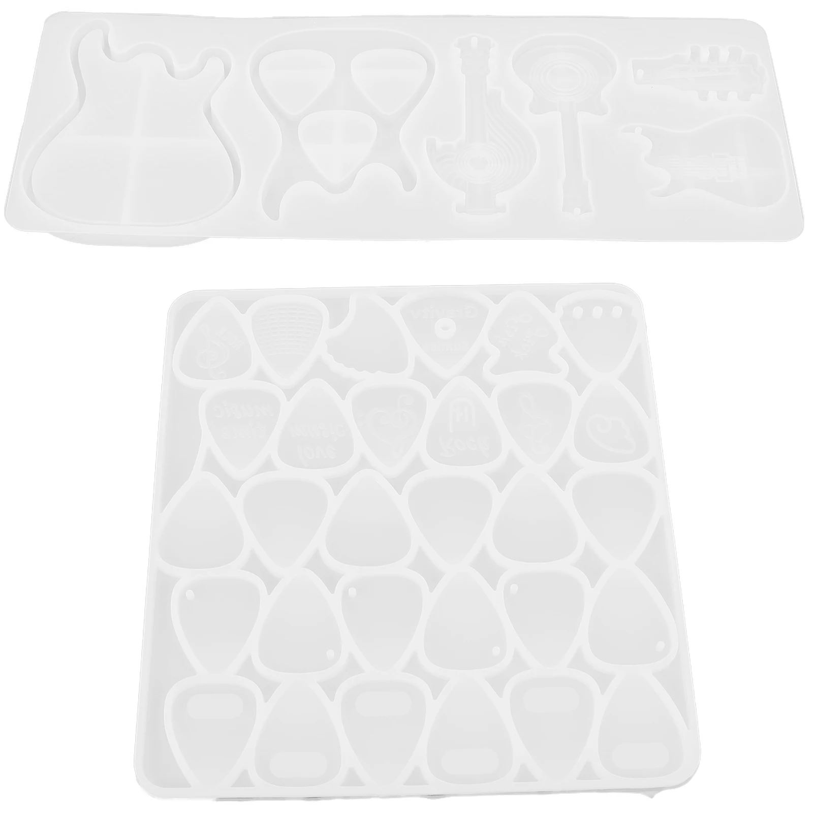 

2pcs Silicone Guitar Picks Mold Reusable Durable Flexible Keychain Charm Crafts Casting Epoxy Mold For Diy Pendant Resin Tool