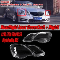 Pair For Mercedes-Benz E Class W212 2009-2012 E300 E350 E500 E63 Headlight Lens Cover Head Light Shade Shell Cover