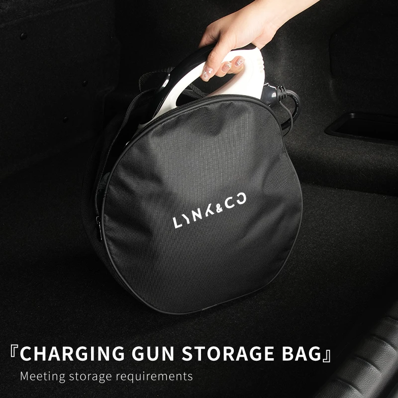 Car Charge Cable Storage Box Charging Gun Organiser For LYNK&CO 05 01 02 03 06