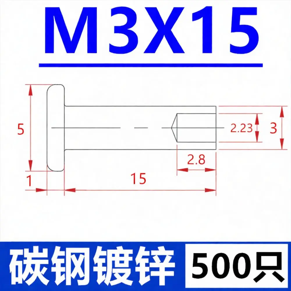 Flat Head Semi Tubular Rivets Zinc Plated Carbon Steel Fasteners Industrial Heavy Duty Hardware For Metal Assembly M3 M8