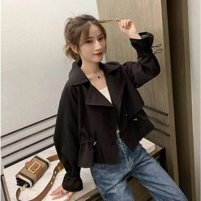 Autumn winter Womens Clothes Windbreaker Short Women's Mackintosh Trench Coat Baggy Elegant Coats and Jackets Women Outerwear