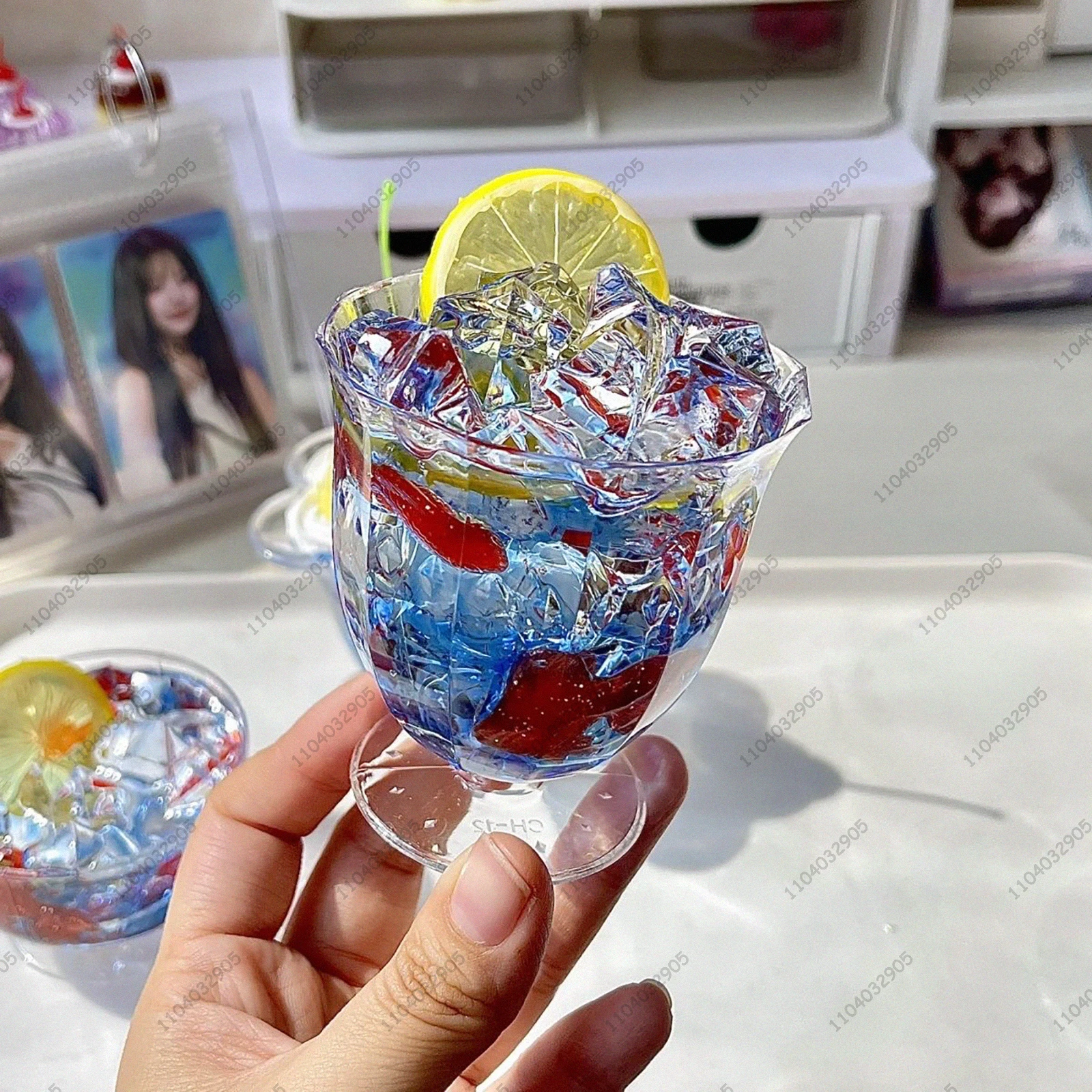 Copo de refrigerante brilhante de peixe dourado, modelo artesanal, copo de vidro de peixe dourado, brinquedo artesanal, ornamentos de mesa, decoração de quarto de meninas, presente