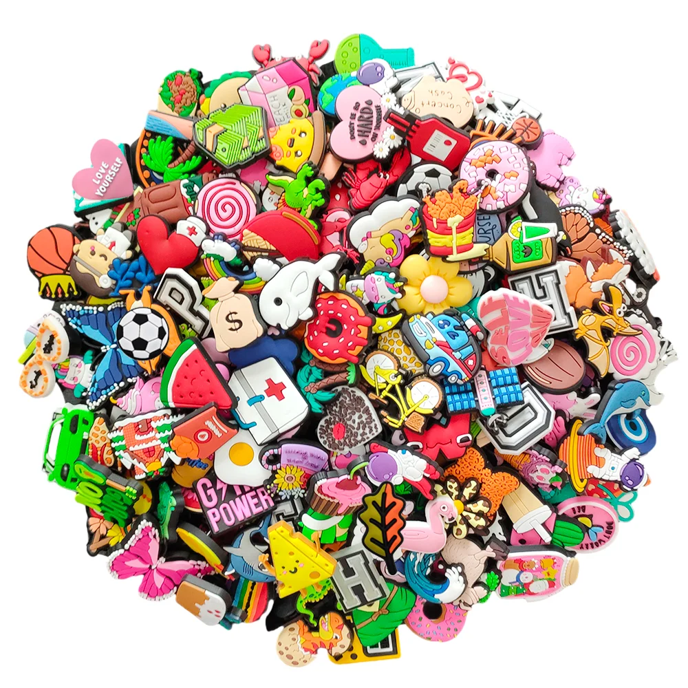 5~100Pcs Cartoon Shoe Charms for Random store Products PVC Shoe Decorations Sandals Accessories X-mas Gifts