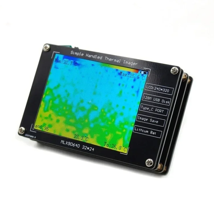 منتجات جديدة ساخنة MLX90640 2.8 بوصة التصوير الحراري LCD الرقمية الأشعة تحت الحمراء التصوير الحراري أداة التفتيش كاميرات