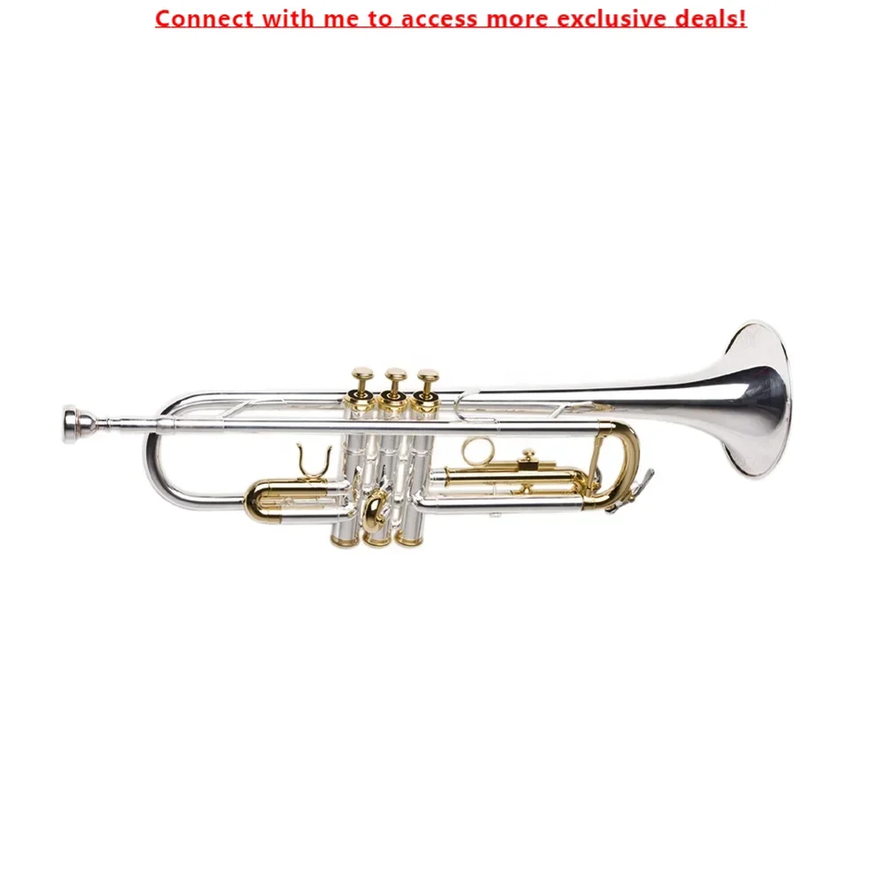 

SEASOUND OEM BB Silver Body Trumpet Brass Trompeta With Gold Keys JYTR401DSG