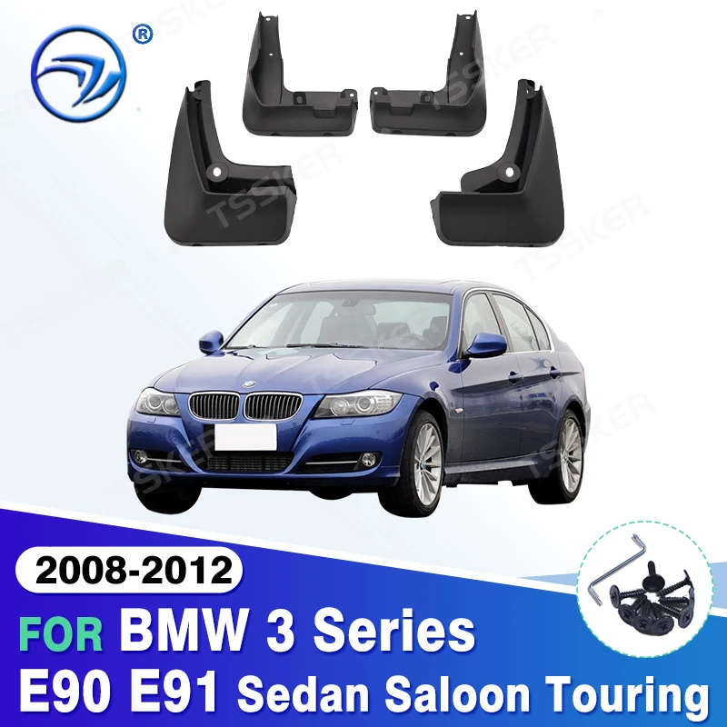 4pcs Mud Flaps For BMW 3 Series E90 E91 Sedan Saloon Touring 2008 09 2010 2011 2012 Mudguards Mud Flap Splash Guards Front Rear