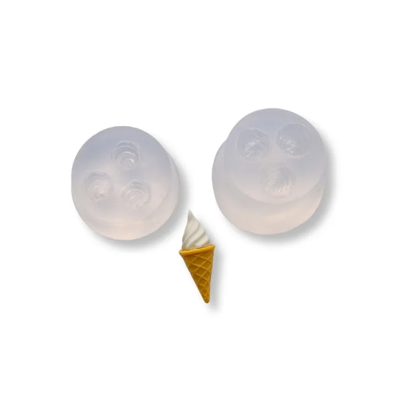 Nouveau moule en silicone pour cornet de crème glacée miniature, argile/colle UV, jouet alimentaire de simulation DIY, mini crème glacée, outil de modelage rapide