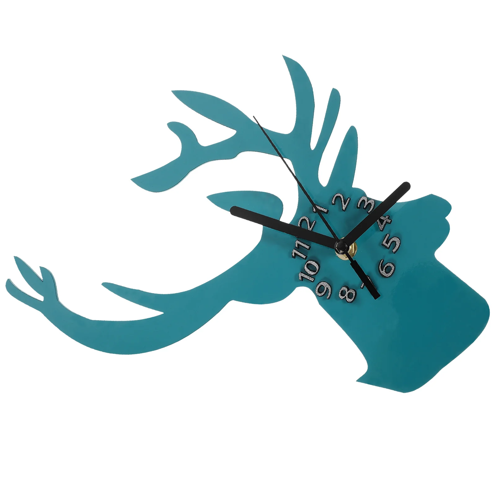

Silent Wooden Deer Head Wall Clock Green Quiet Decoration for Bedroom Living Room Kitchen Gift Wall Clock