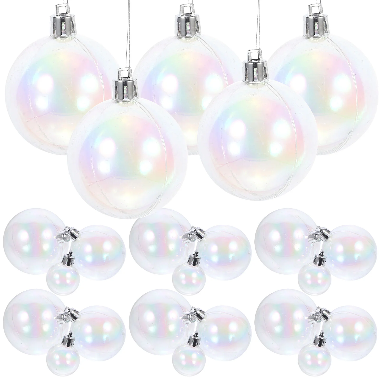 

24 Pcs Xmas Balls Ornaments Christmas Decorations Accessories Tree Hanging Fillable Round