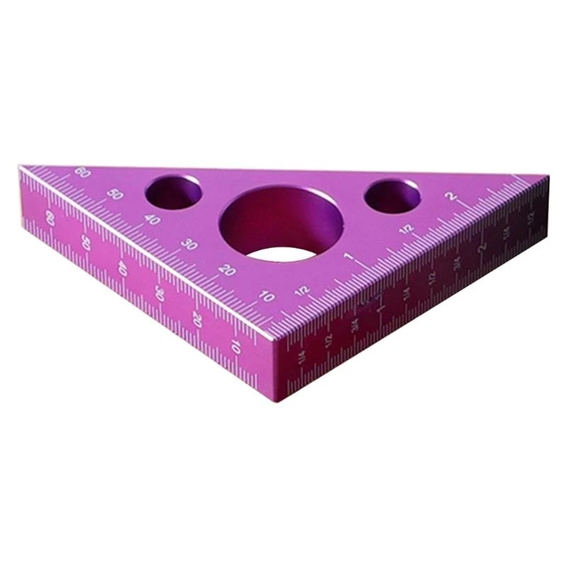 

45 Degree AluminumAlloy Angled Ruler, Metricand InchScale Rafters Layouts Carpenter Square Triangle Ruler Woodworking