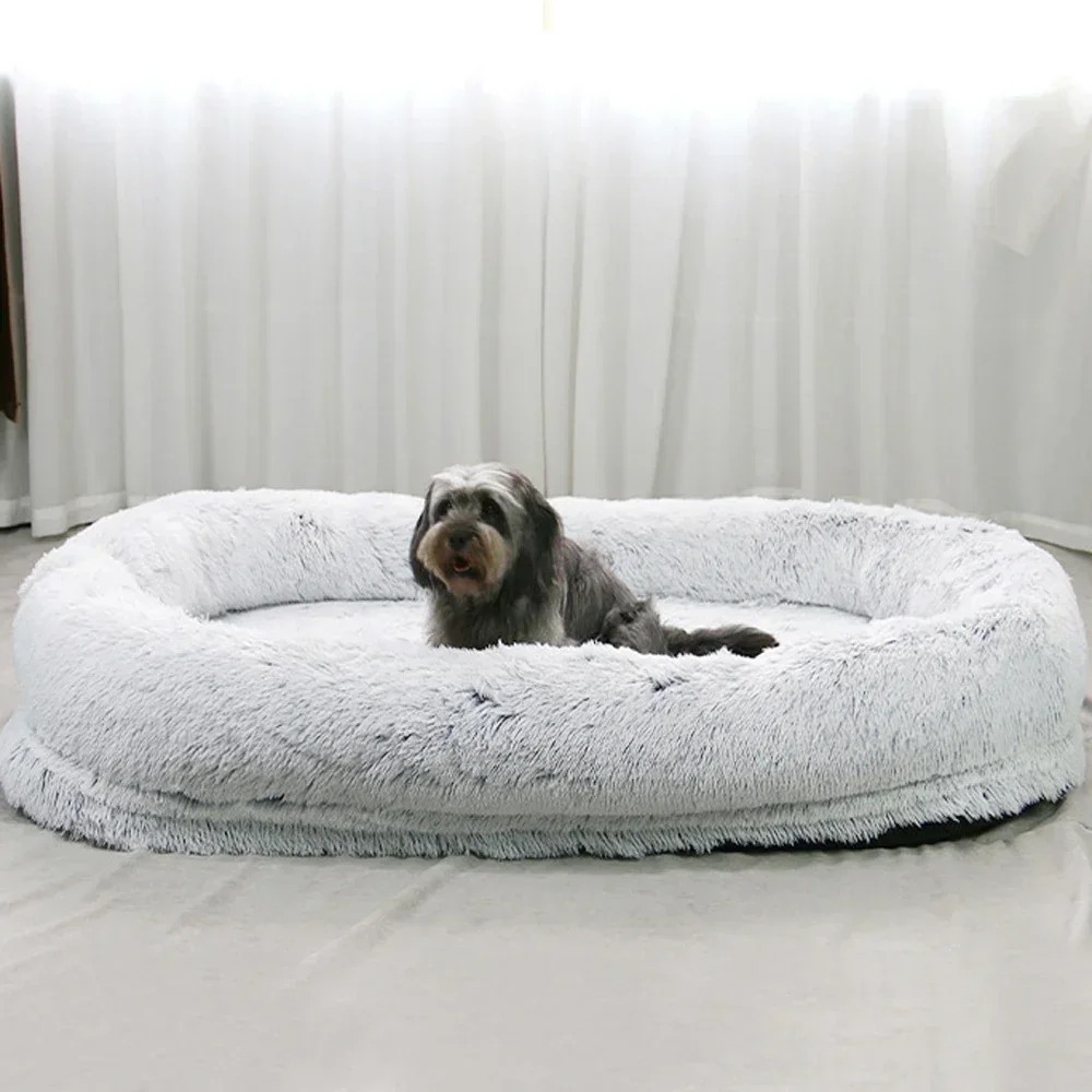 For 185cm safety Human dog bed Big Popular Waterproof large One-person Sofa Adult Round Long Plush pet Bed pet cat nest