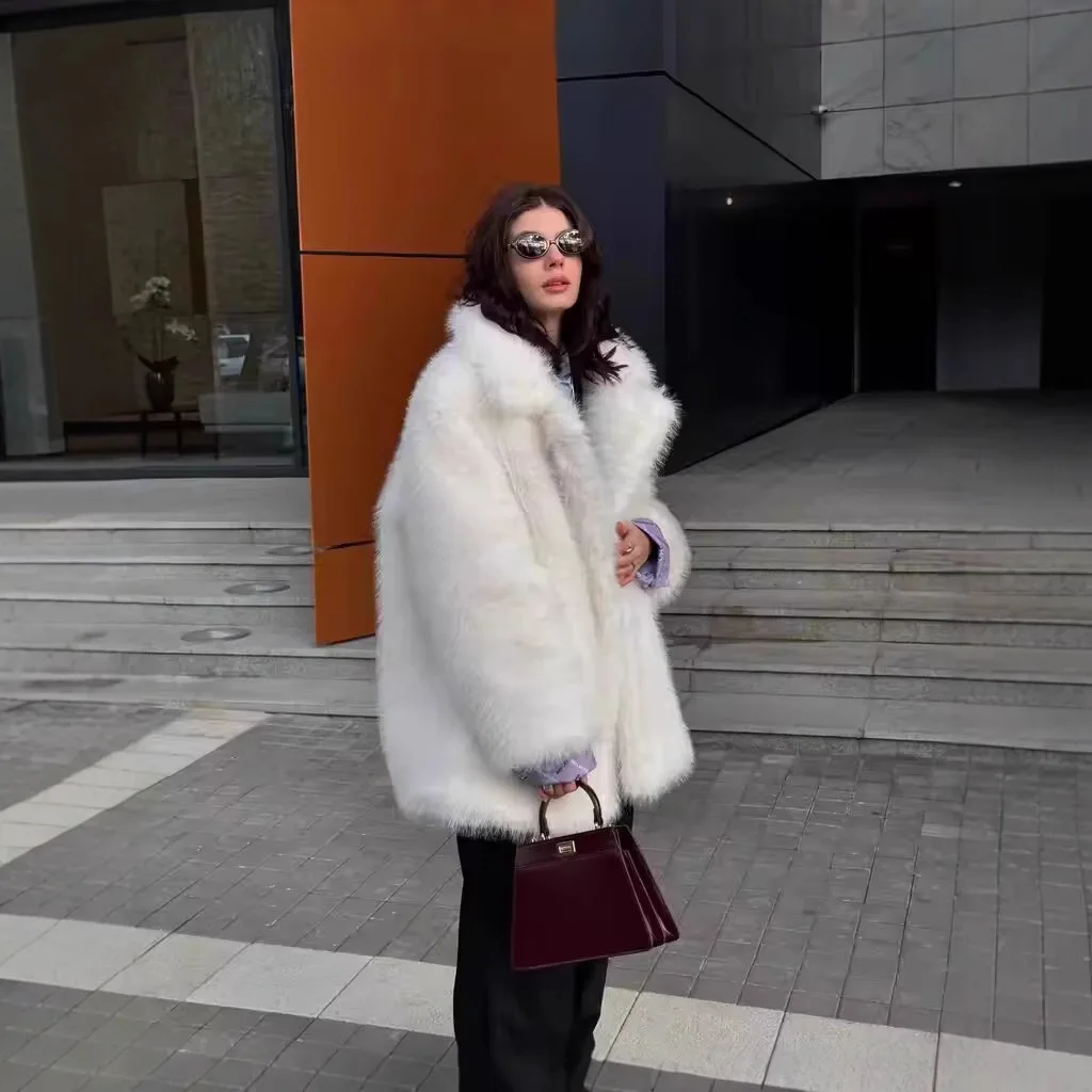 2025 سميكة المرأة الشتاء معطف الفرو البيئي متعدد الألوان أزرار خاطفة الإناث فو الفراء سترة مريحة صديقة للبيئة الفراء أبلى لسيدة