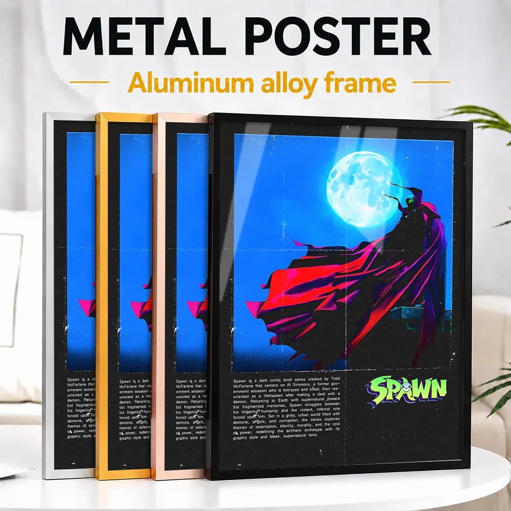 Spawn Character Under A Full Moon Metal Poster With Aluminum Alloy Frame Personalized Screen Tribute Wall Art Ideal For Theater